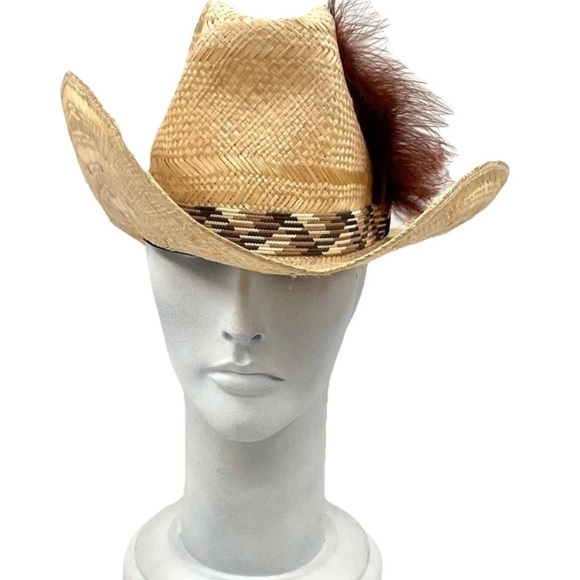 Vintage Stetson Roadrunner Straw Cowboy Hat • 1970s Western • Size 6 ¾ - Picture 1 of 9